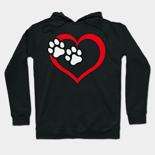 Heart with Dog Paws Hoodie